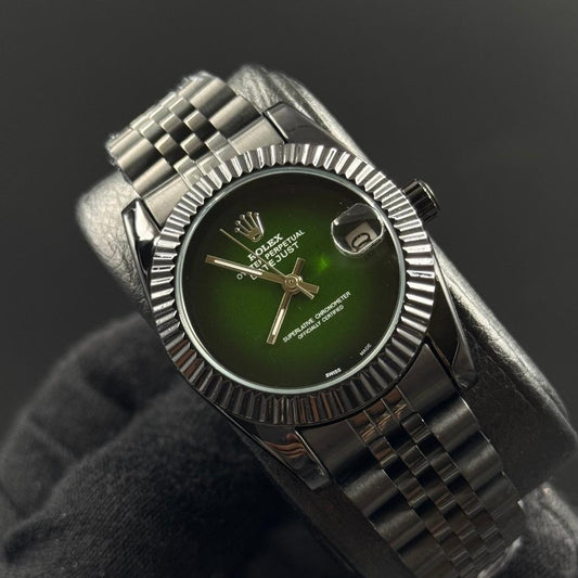 Rlx Datejust Mujer Negro Tablero Verde