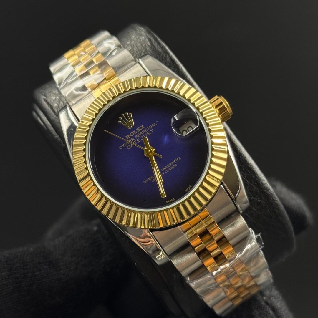 Rlx Datejust Mujer Bicolor Tablero Azul