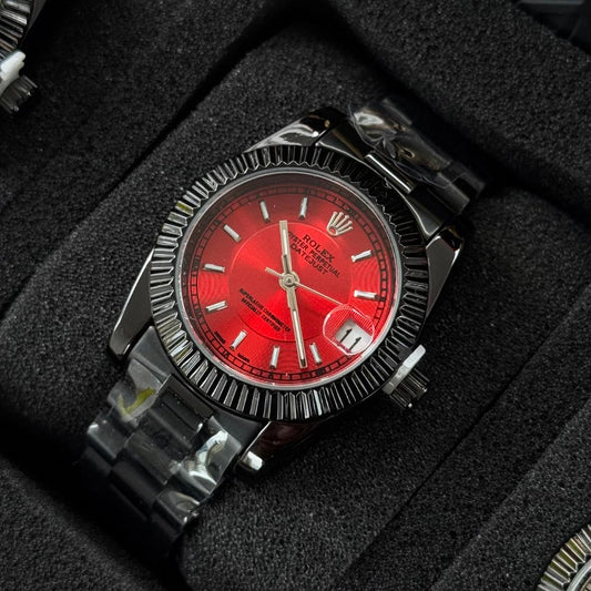 Rlx Datejust 2 Mujer Negro Tablero Rojo