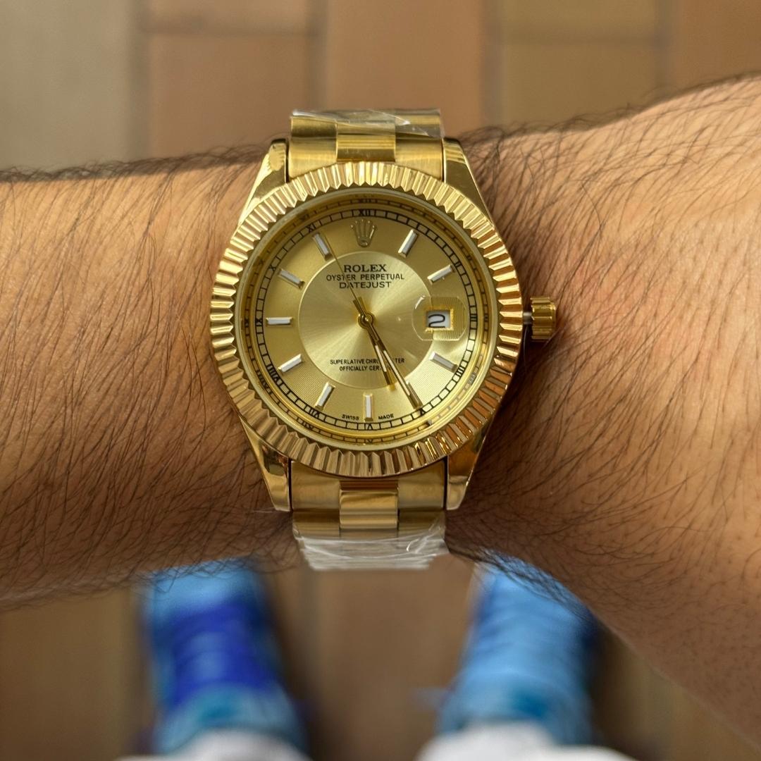 Rlx Datejust 2025 Tallado Premium Dorado Tablero Dorado