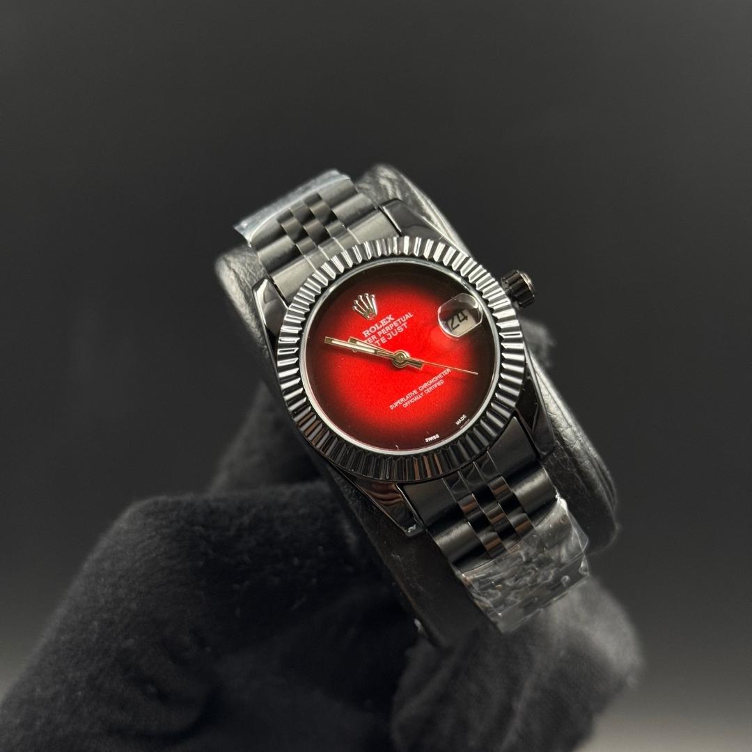 Rlx Datejust Mujer Negro Tablero Rojo