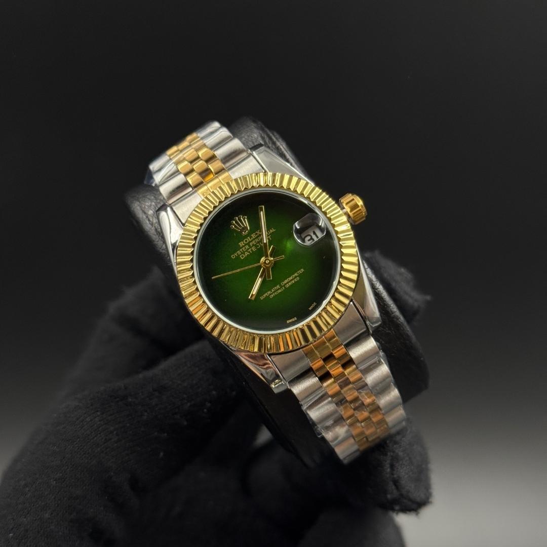 Rlx Datejust Mujer Bicolor Tablero Verde