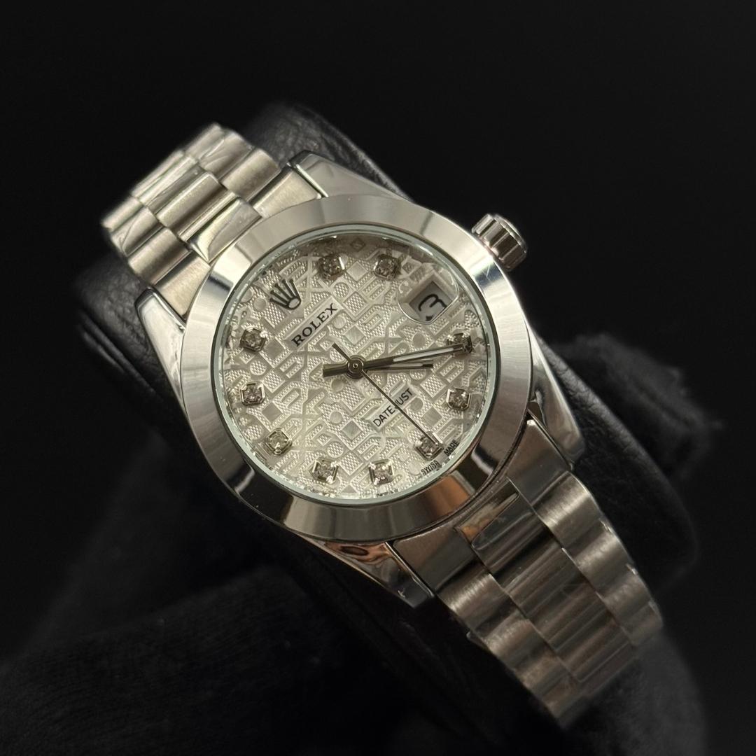 Rlx Datejust Mujer Logo Plateado Tablero Plateado