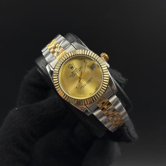 Rlx Datejust 2 Mujer Bicolor Tablero Dorado