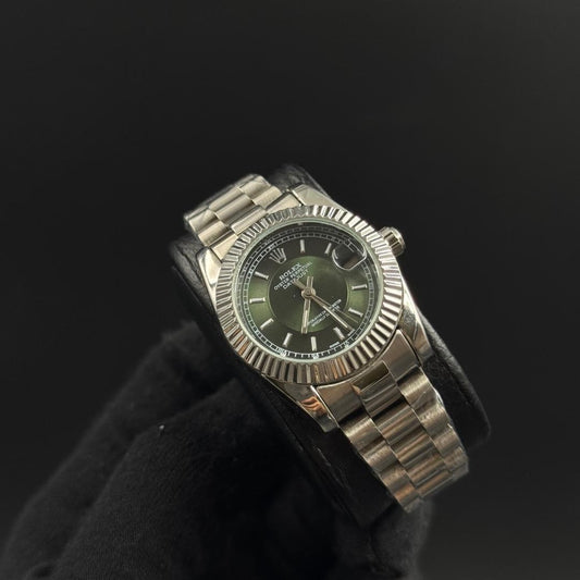 Rlx Datejust 2 Mujer Plateado Tablero Verde