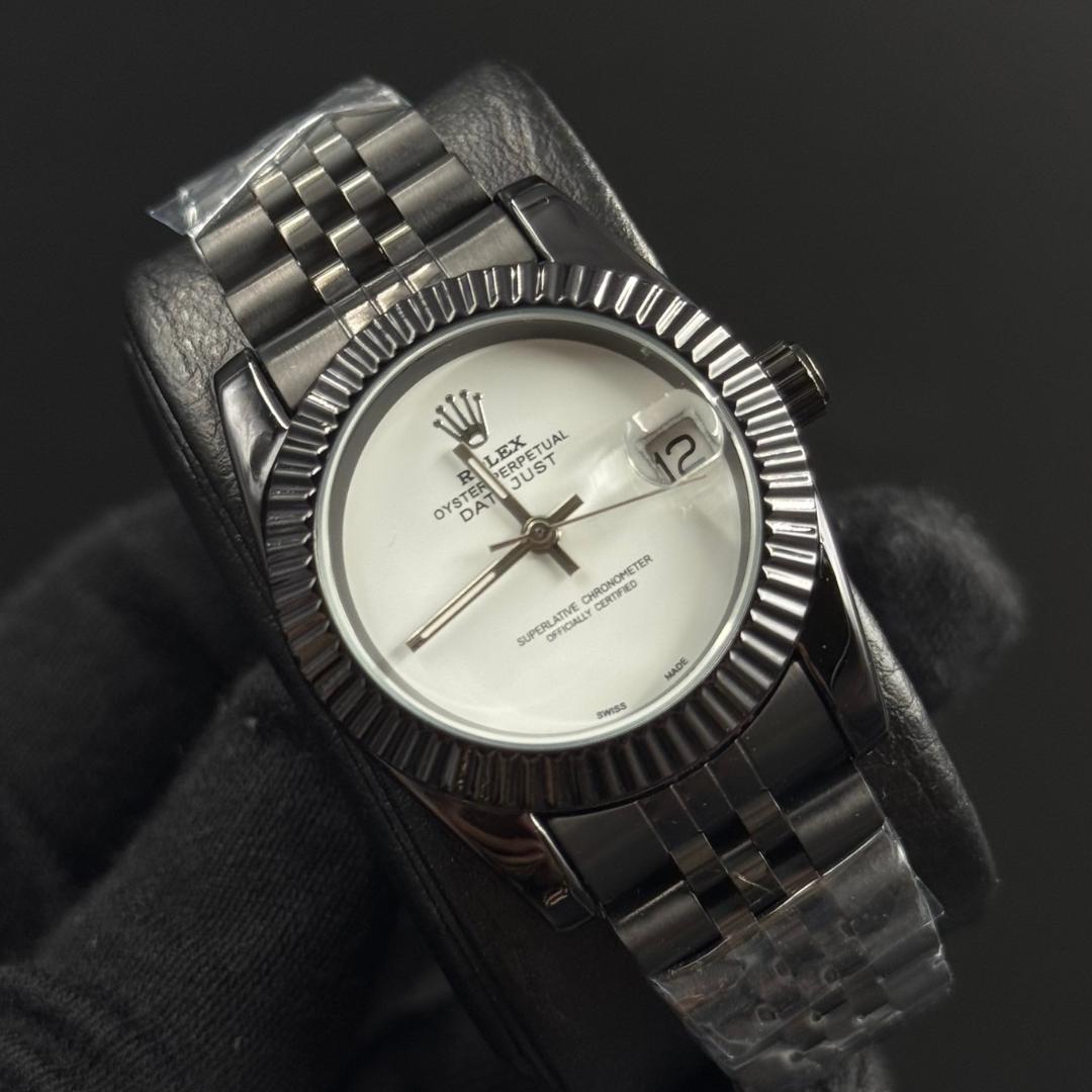 Rlx Datejust Mujer Negro Tablero Blanco