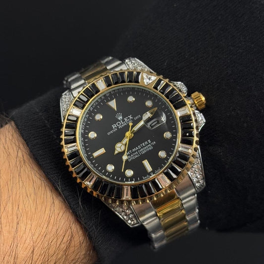 Rlx Submariner Diamonds Bicolor Tablero Negro