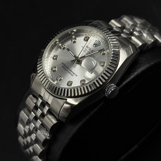 Rlx Datejust Mujer Premium Plateado Tablero Plateado